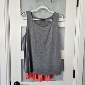 Metaphor Gray and Coral Layered Tank Top
